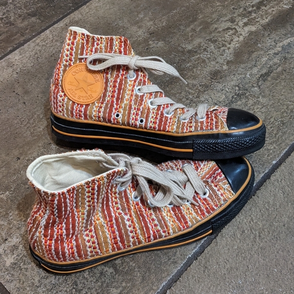 Converse Chuck Taylor All Star Retro Fabric High Top Sneakers Size 5 Ora… - Picture 7 of 16